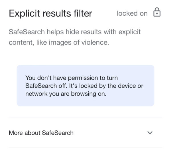 How to turn Safe Search Off 248AM