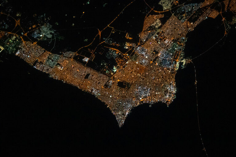 Kuwait at Night Taken from the Space Station 248AM Entertaining